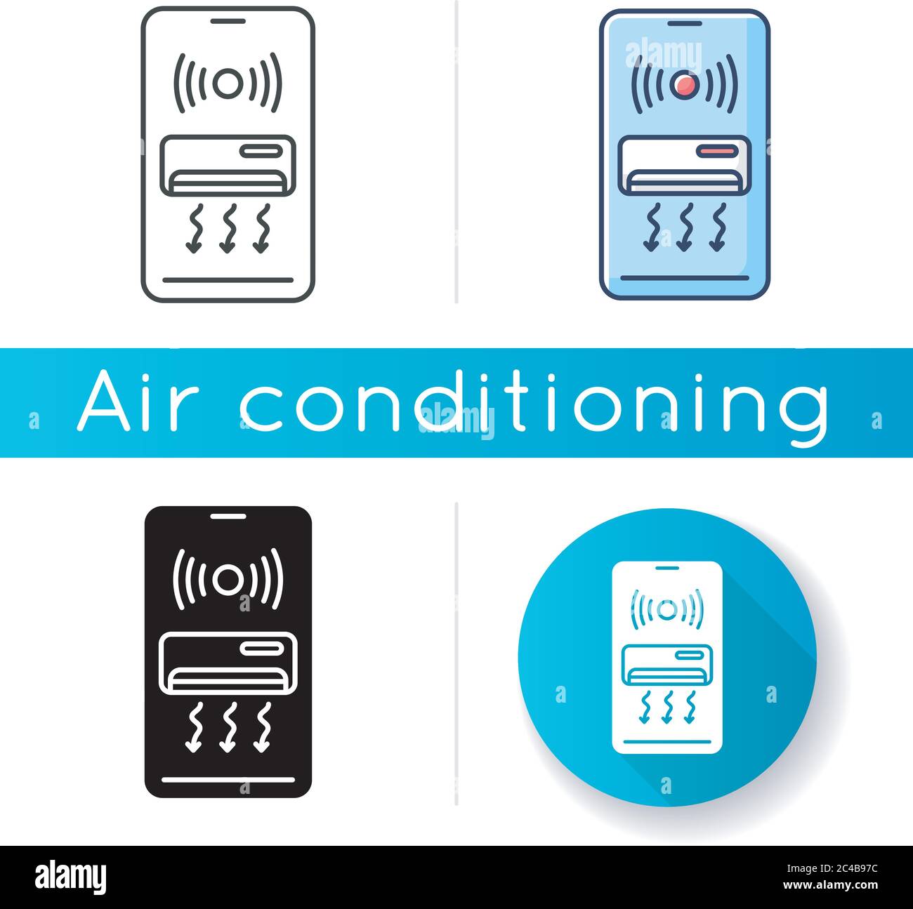 Smart air conditioner icon Stock Vector