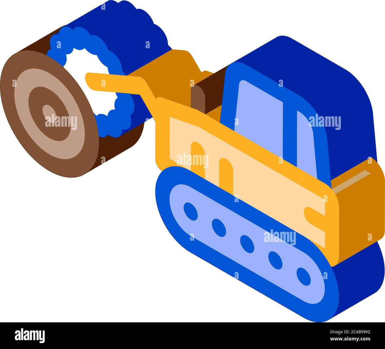 logging tractor isometric icon vector illustration Stock Vector Image ...