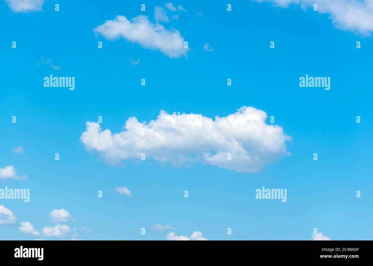 Cumulus clouds on blue sky, nature background Stock Photo