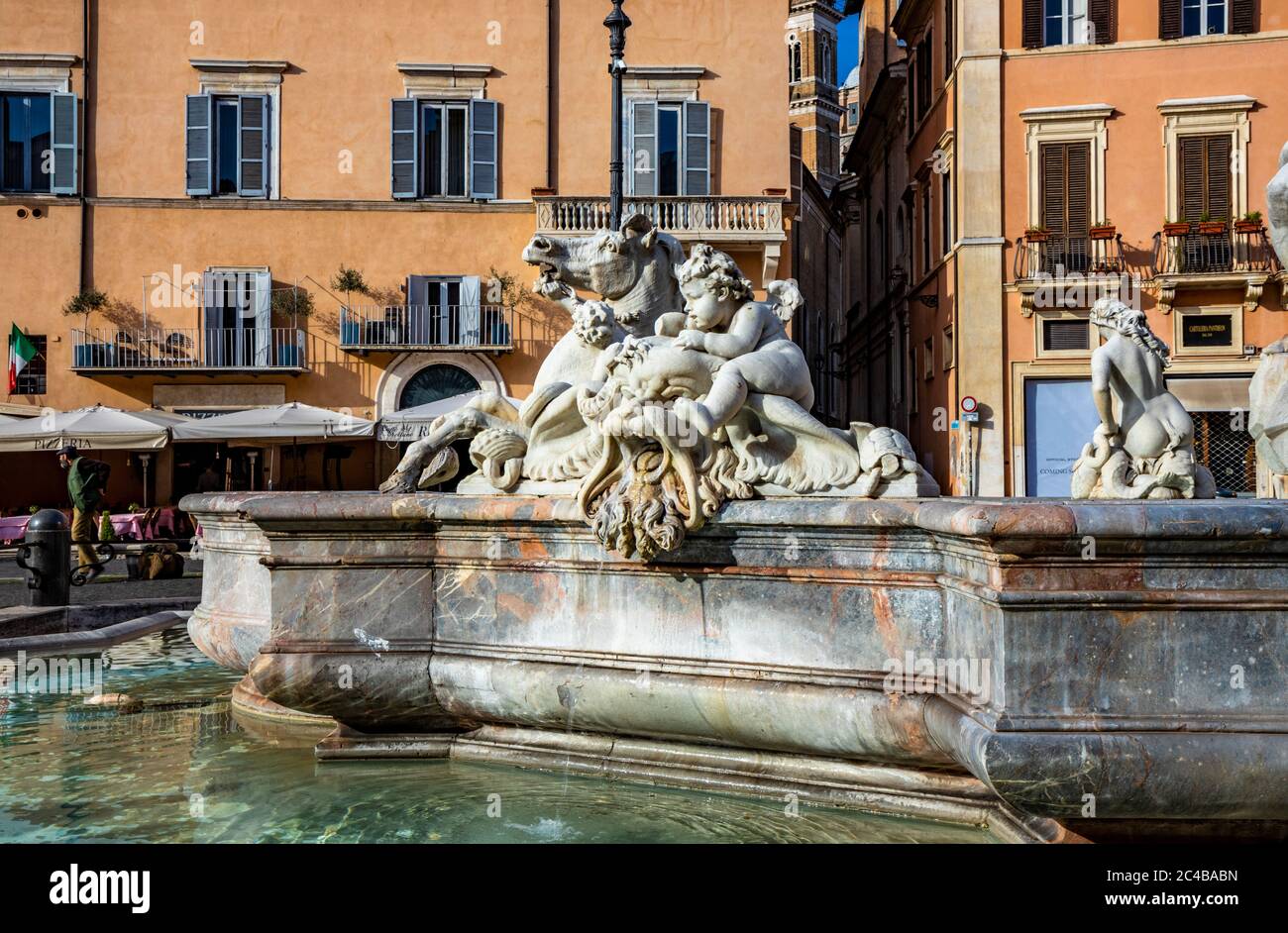 November 18, 2018 - Rome, Italy - The Fountain of Neptune in Piazza
