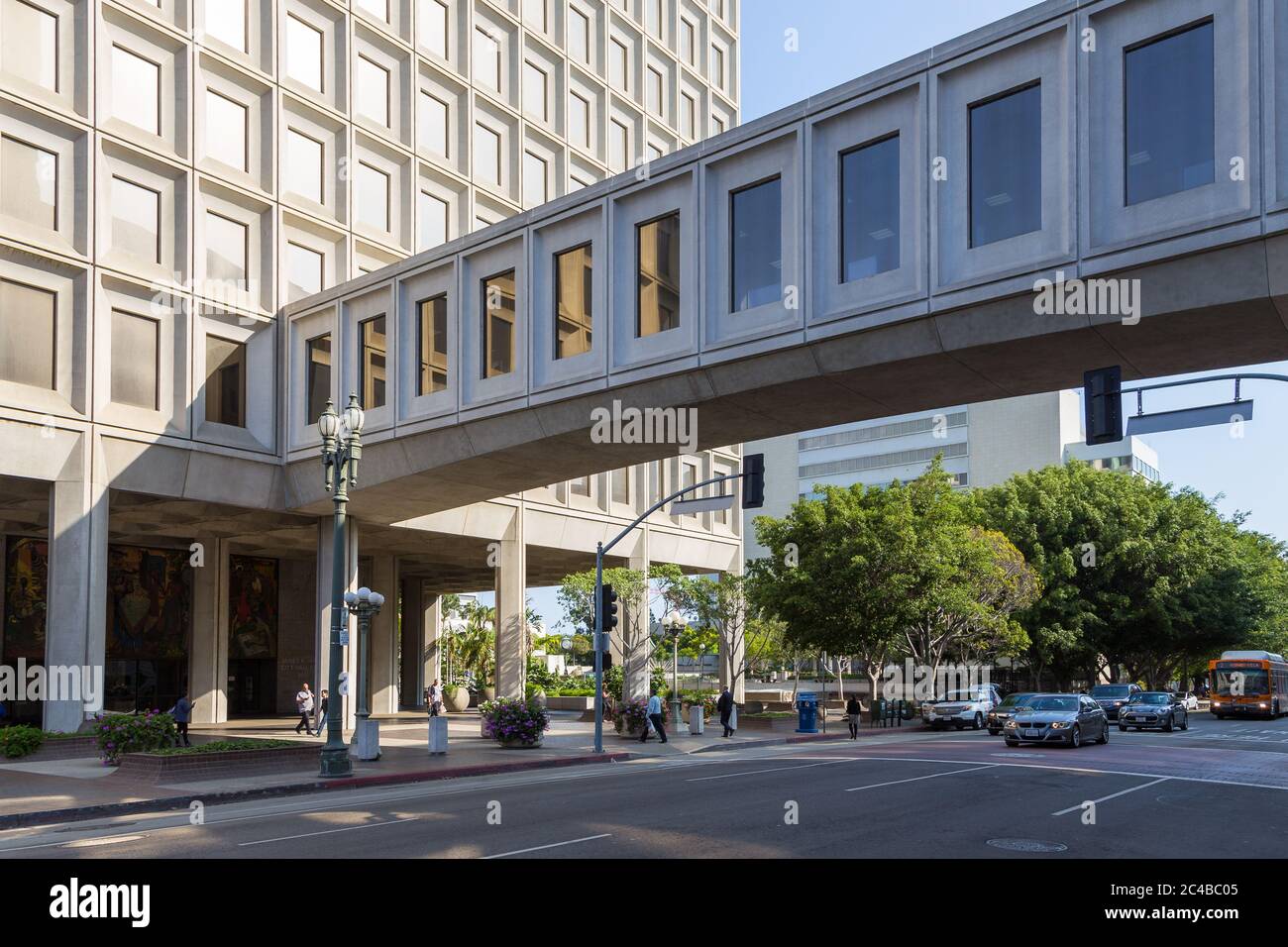 Los Angeles, California, USA- 11 June 2015: Modern, elegant Downtown buildings in Los Angeles. Stock Photo