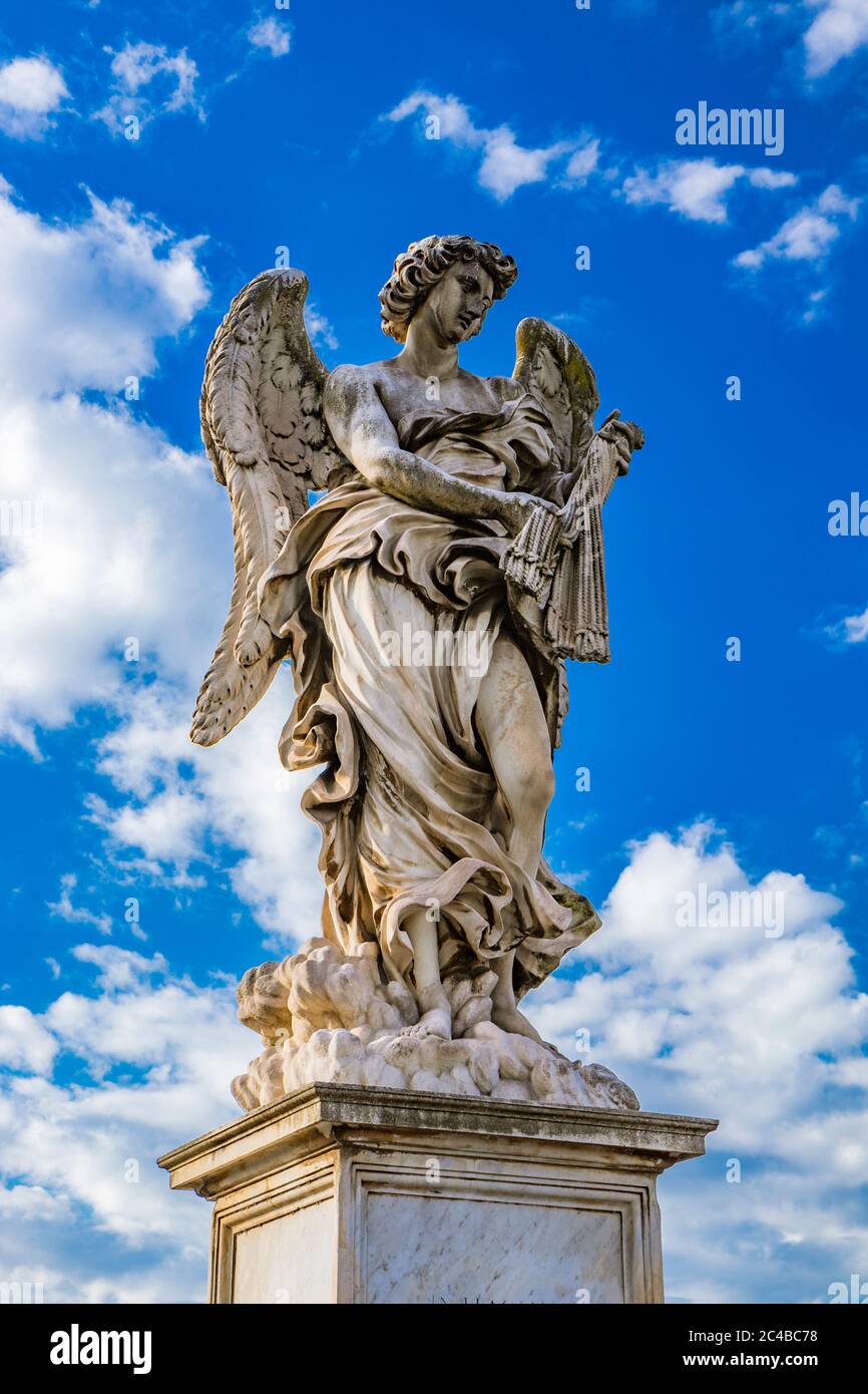 Angel with the scourges on the Ponte Sant'Angelo over the Tiber, at the ...
