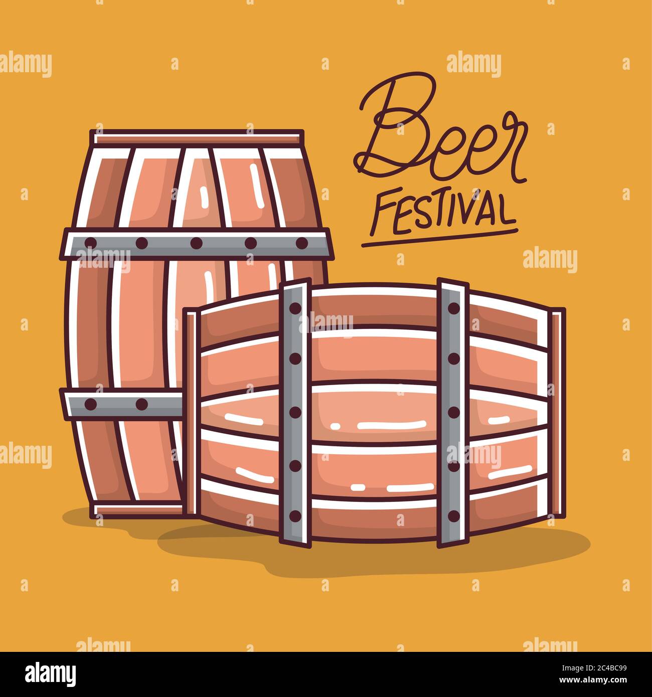 Beer barrels design, Festival day pub alcohol bar and drink theme