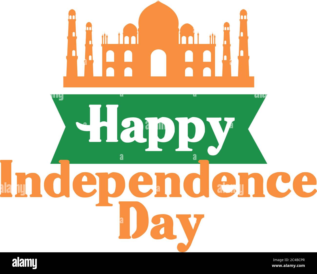 india independence day celebration with taj mahal mosque flat style ...