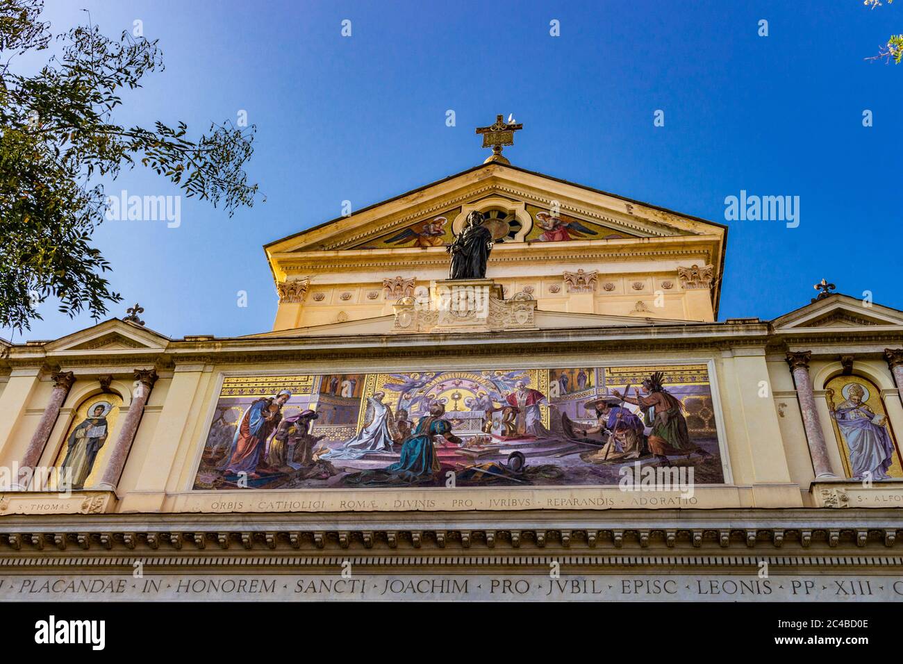 The beautiful church of San Gioacchino in Prati; in the prestigious residential district of Prati; in the center of Rome; near the Vatican. Stock Photo