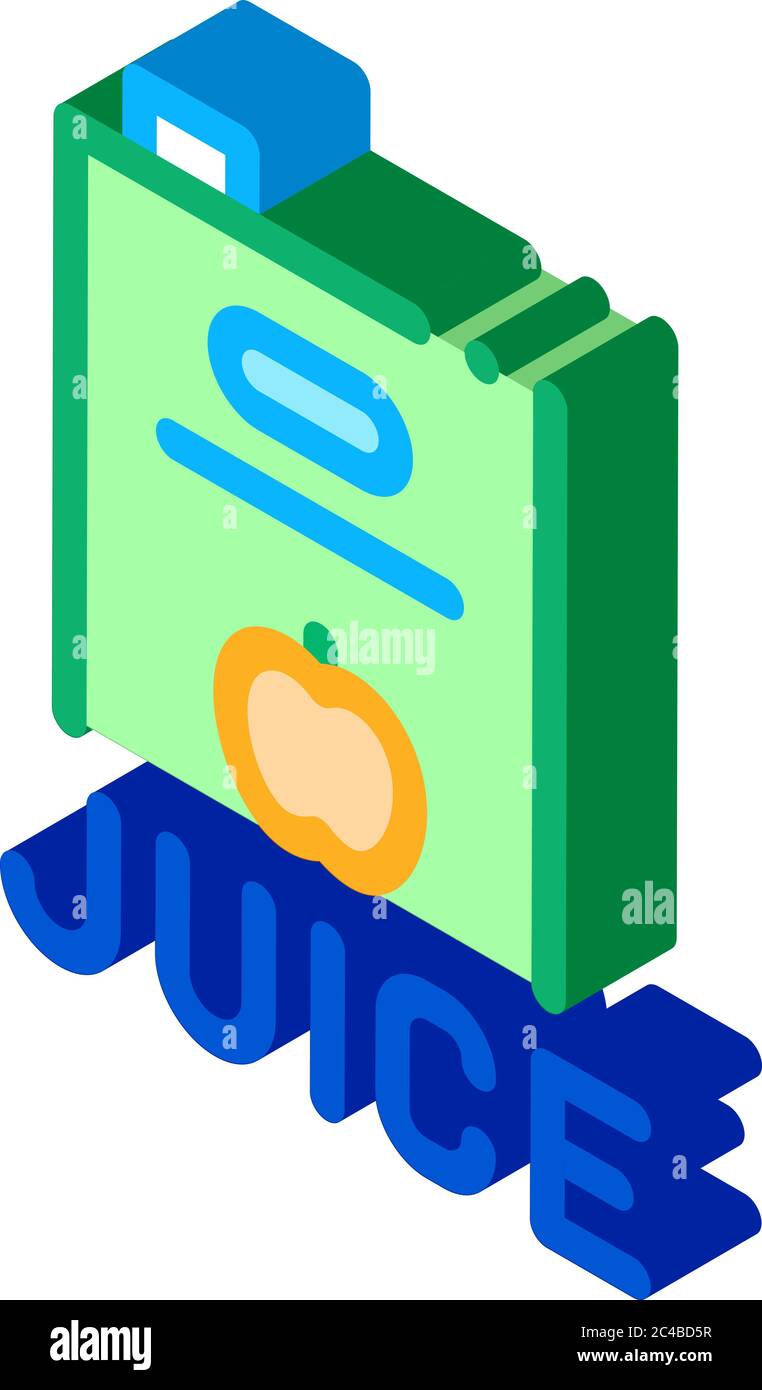 juice product package isometric icon vector illustration Stock Vector