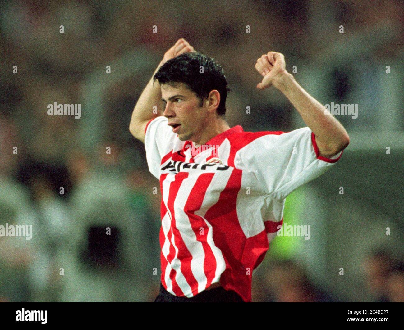 Philips Stadion Eindhoven Netherlands 26.9.2000, Football: Champions-League Season 2000/01,  PSV Eindhoven (PSV, red) vs Manchester United (MANU, blue) 3:1 — Mateja KEZMAN (PSV) Stock Photo