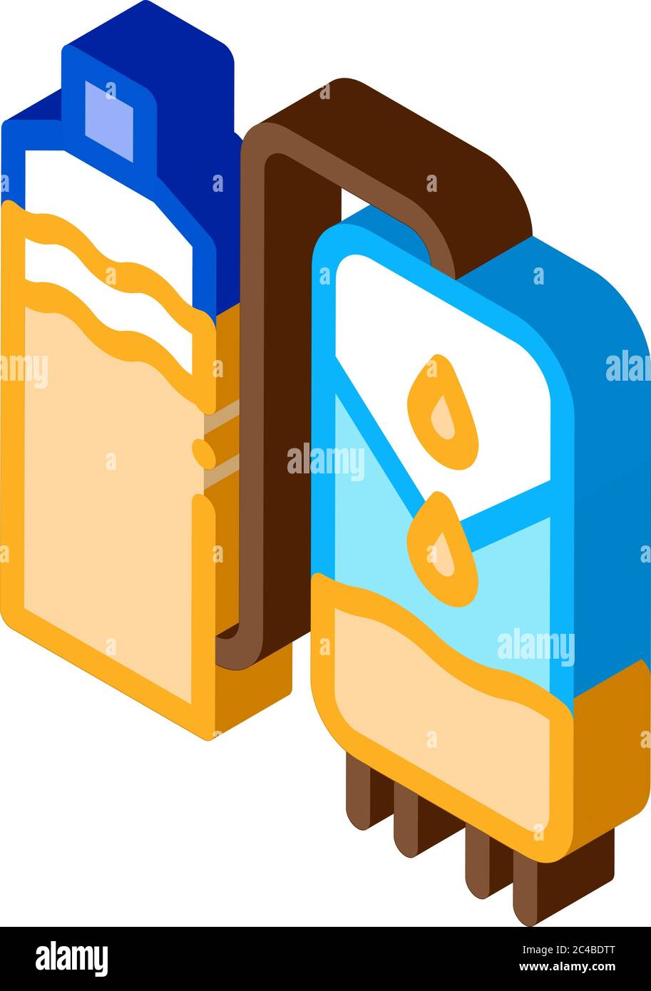juice production isometric icon vector illustration Stock Vector
