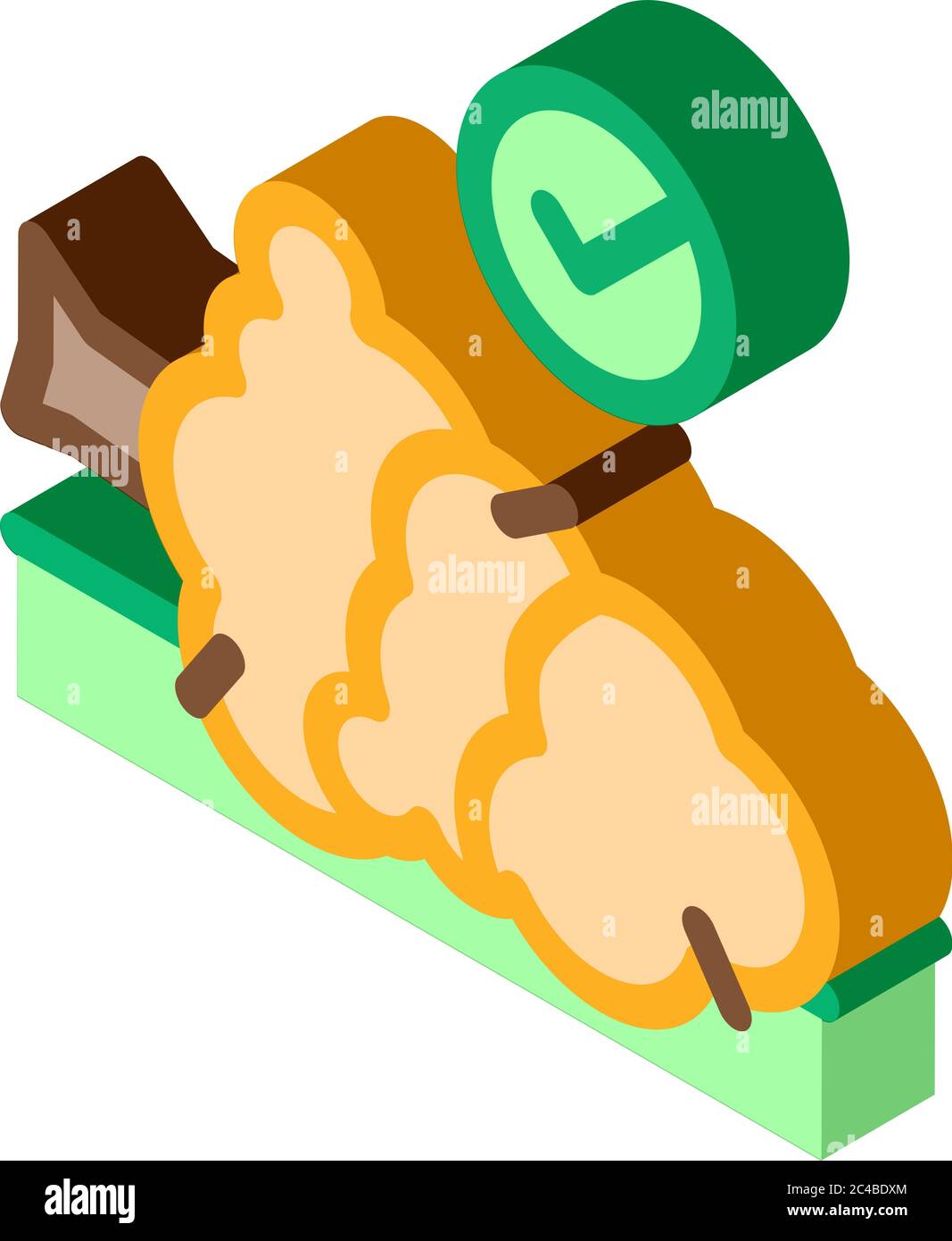 felled tree isometric icon vector illustration Stock Vector