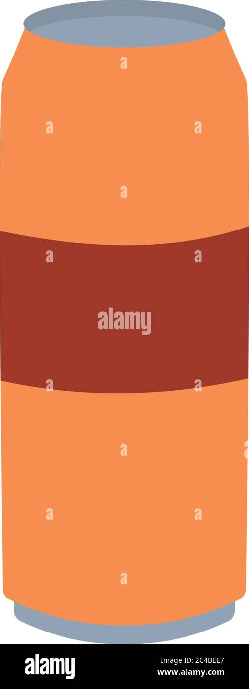beer large can icon over white background, flat style, vector ...