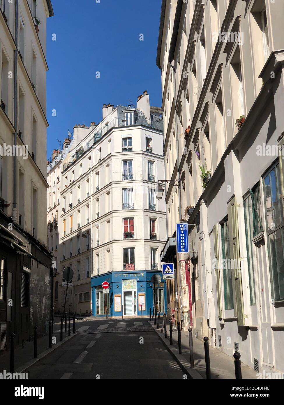 Jean and Marie Moinon street in the 10th district of Paris. Stock Photo