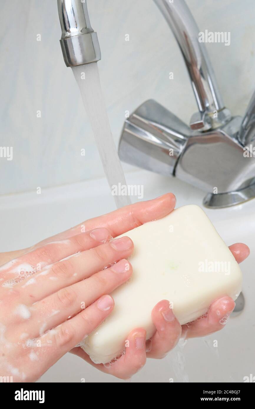 Washing, hand cleaning Stock Photo