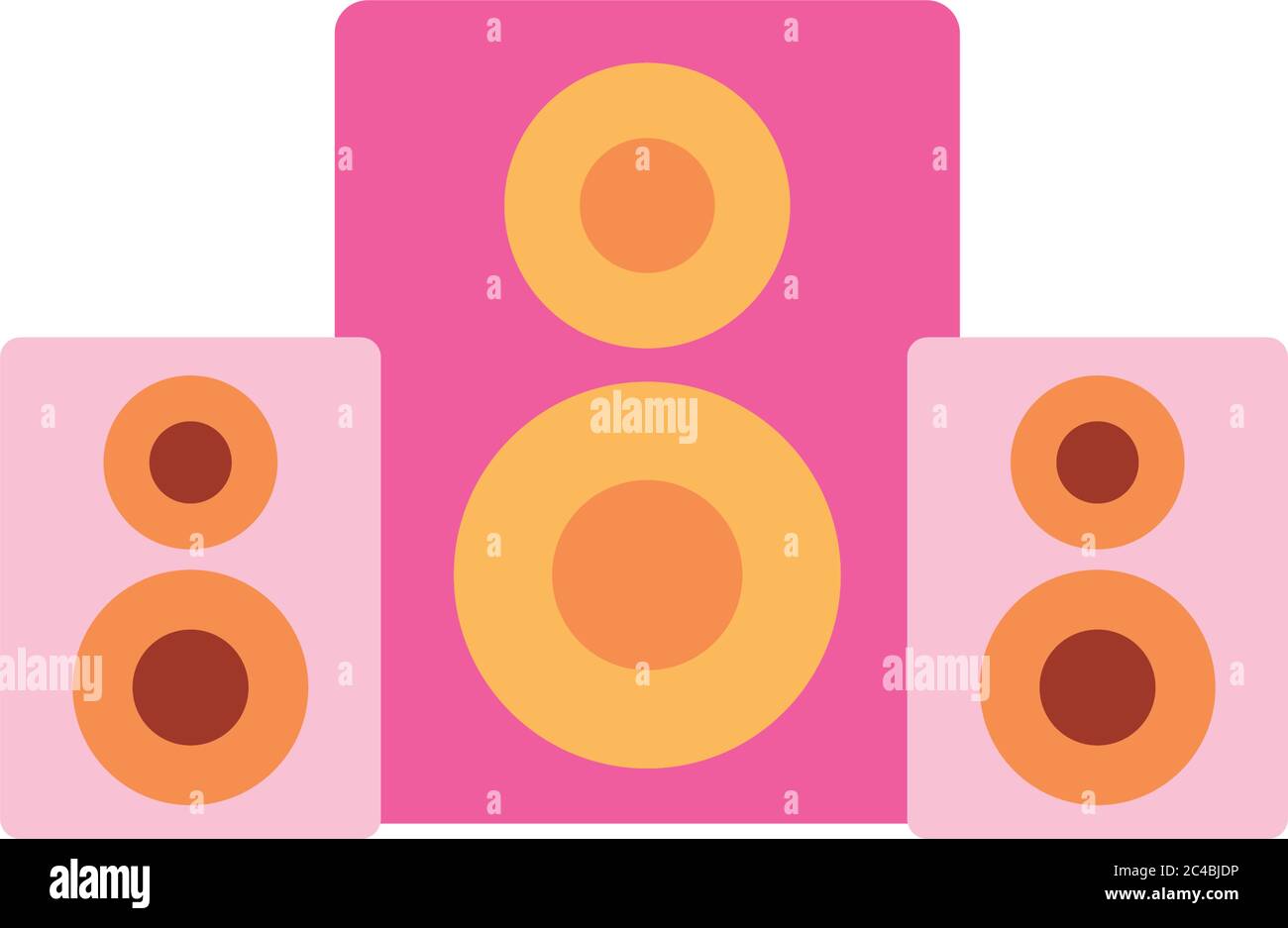 sound loudspeakers icon over white background, flat style, vector ...
