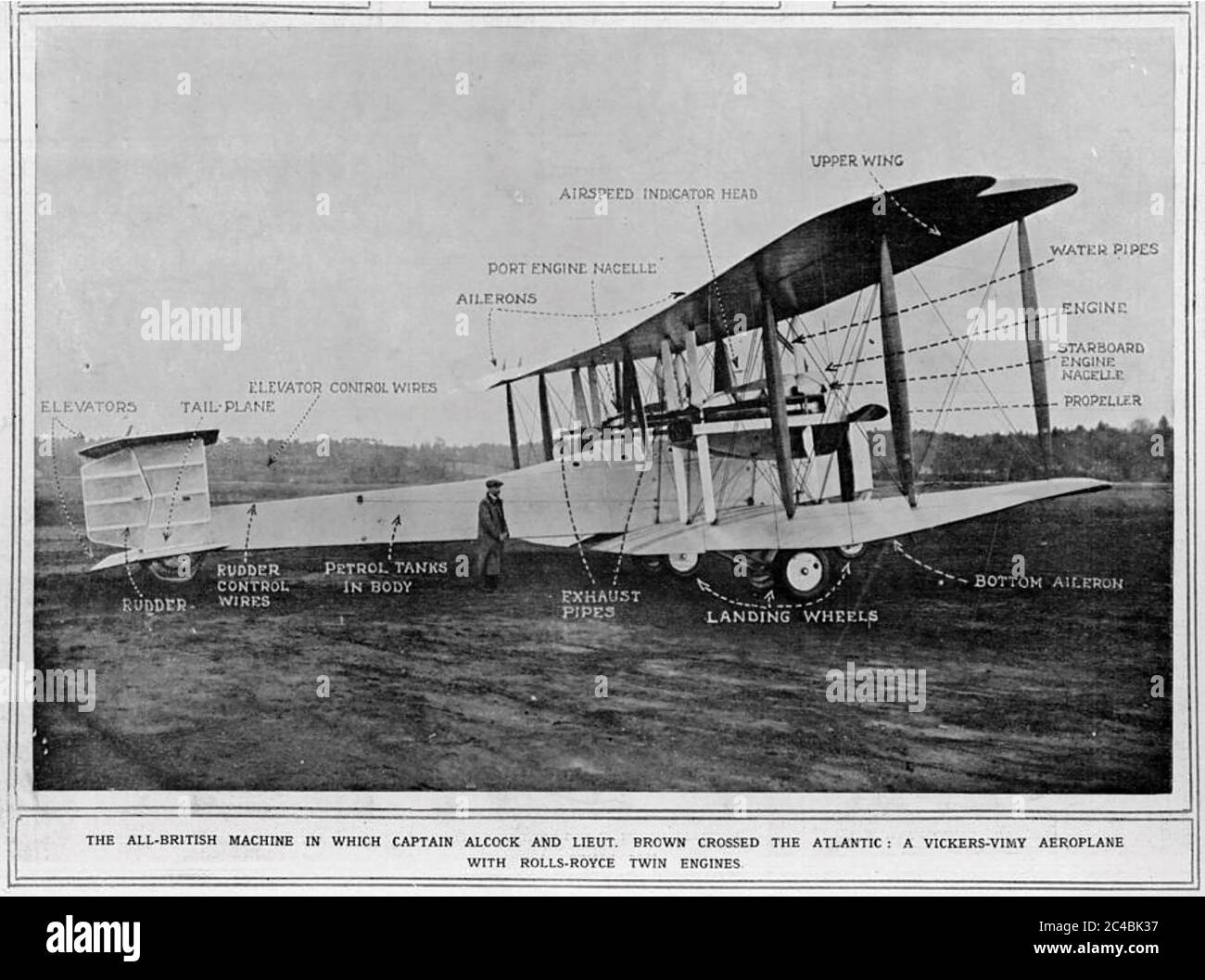 ALCOK AND BROWN TRANSATLANTIC FLIGHT June 1919. Stock Photo