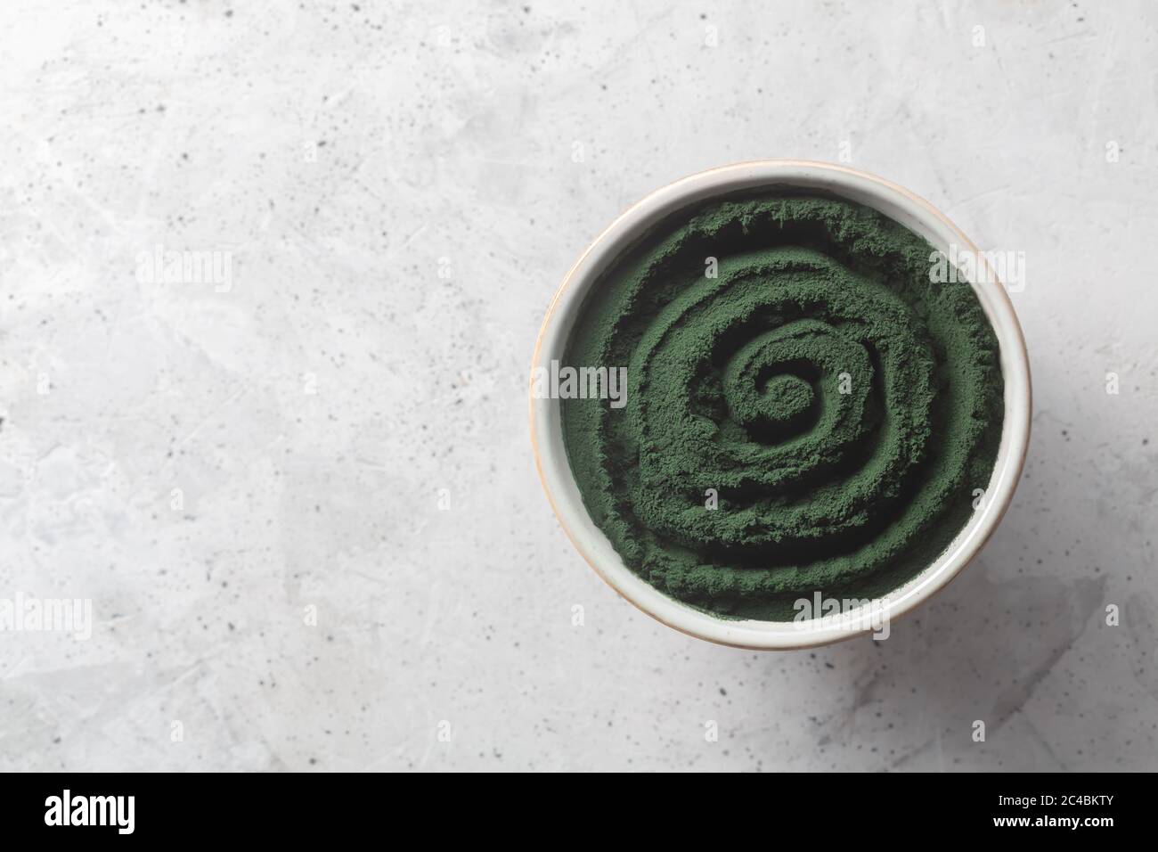 Chlorella or spirulina single celled green algae. Detox superfood on