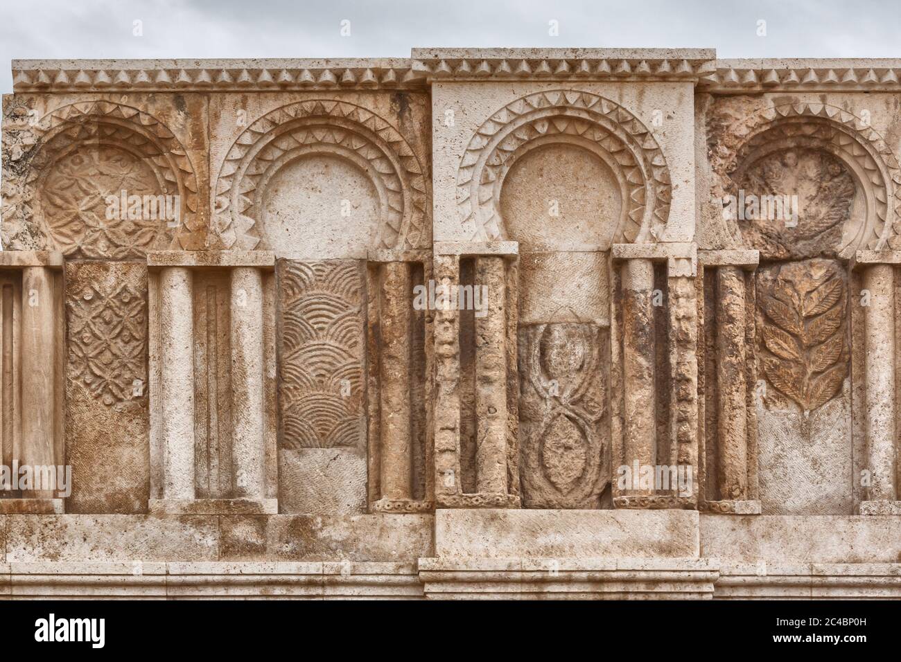 Stone relief, Amman Citadel, Amman, Jordan Stock Photo