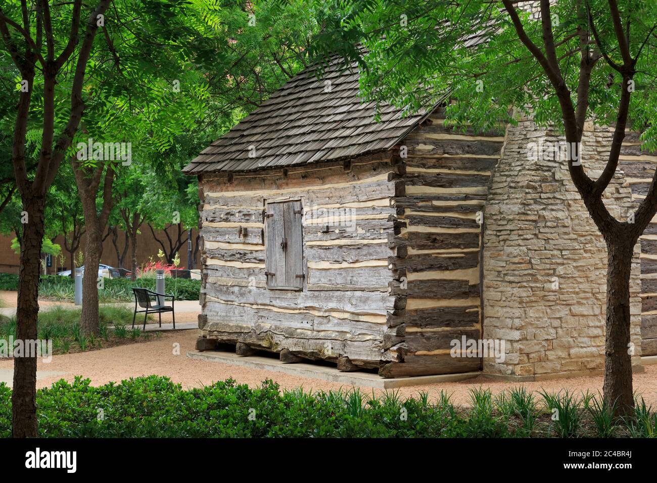 John Neely Bryan Cabin, Dallas, Texas, USA Stock Photo Alamy