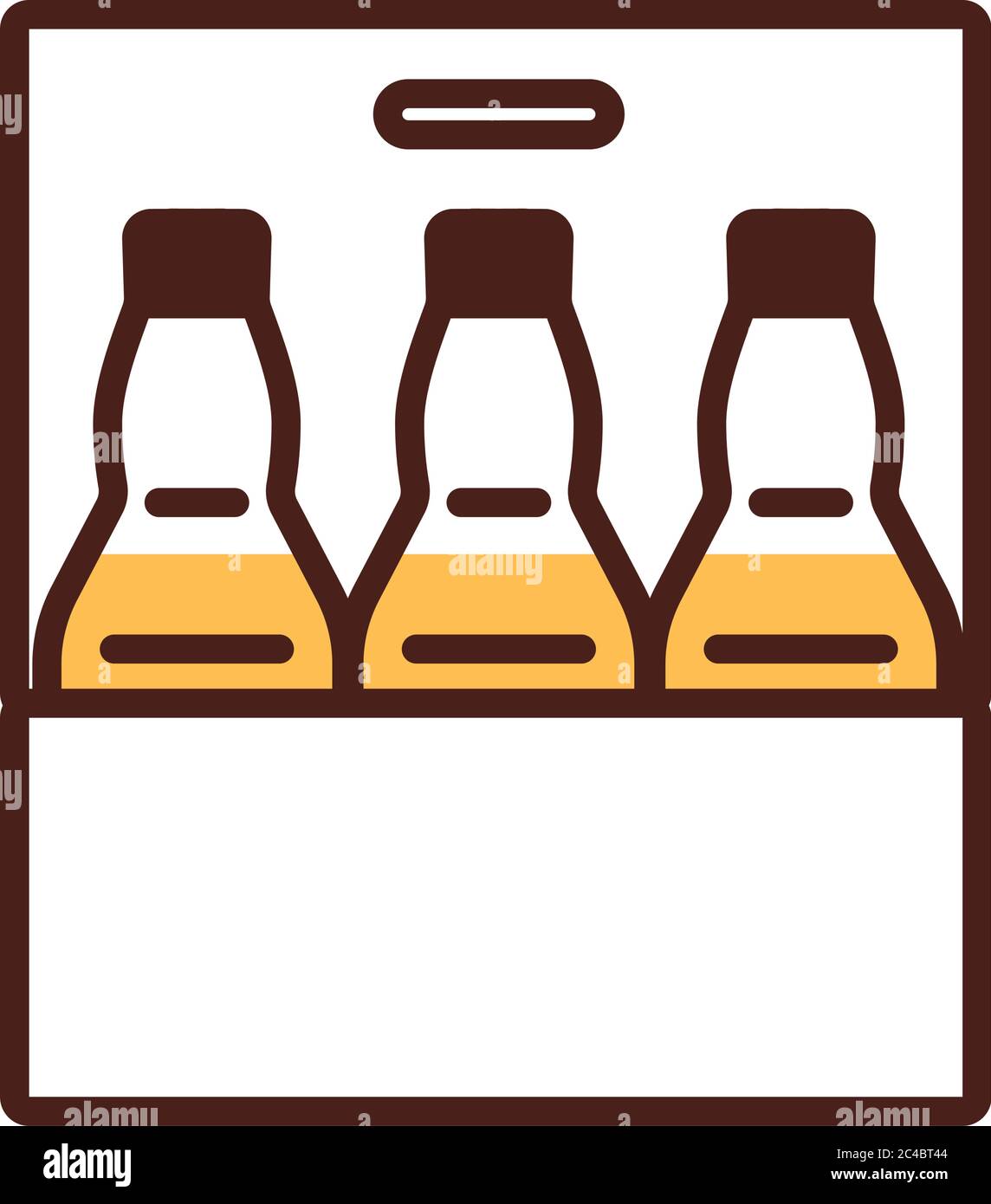 beers bottles in basket drinks international day line and fill style ...