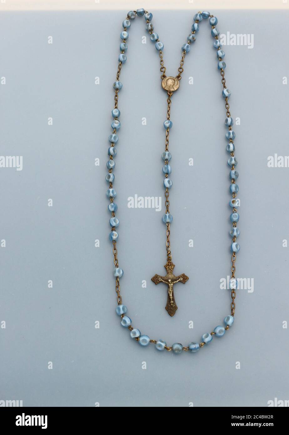 Rosary vintage catholic religious necklace with pendant Stock Photo Alamy