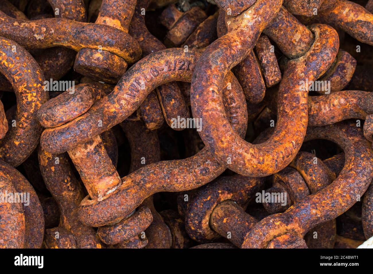 well used rusty shackle, Netherlands, Texel Stock Photo
