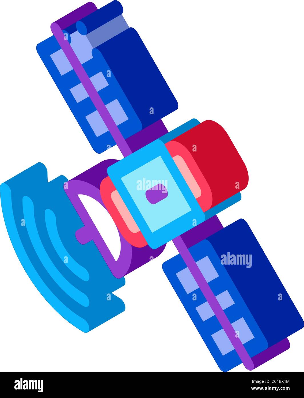 air navigation satellite isometric icon vector illustration Stock ...