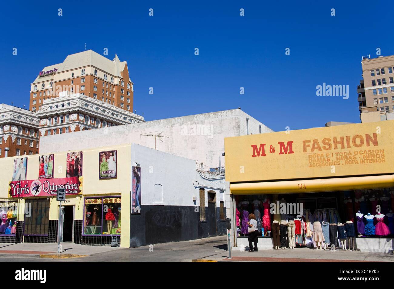 Stores on Overland Street,El Paso,Texas,USA Stock Photo Alamy