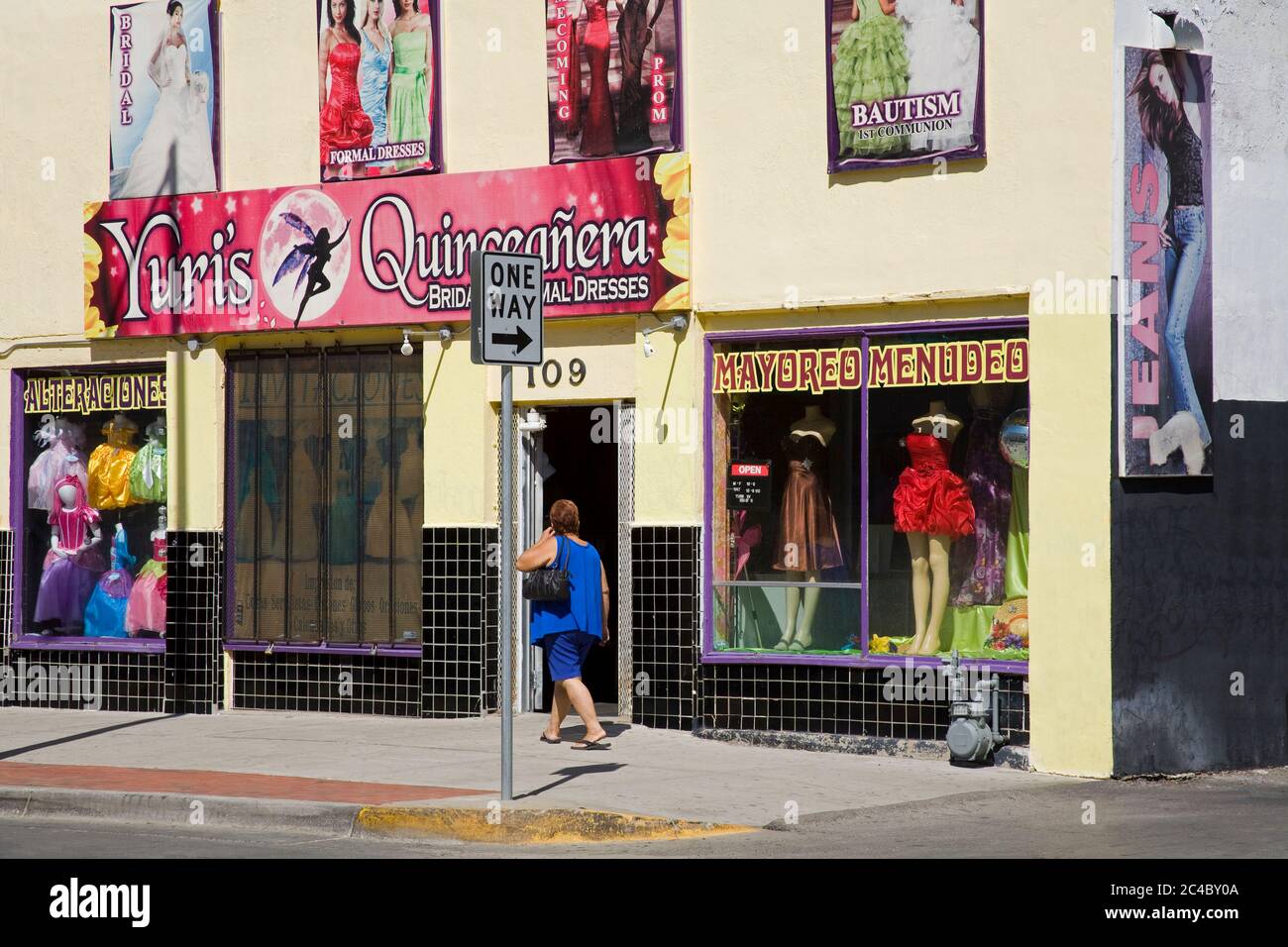 Stores on Overland Street,El Paso,Texas,USA Stock Photo Alamy