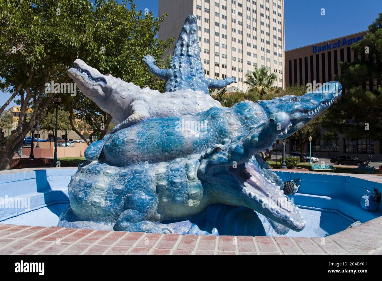 Sculpture by Luis A.Jimenez in Plaza de Los Lagartos,El Paso,Texas,USA
