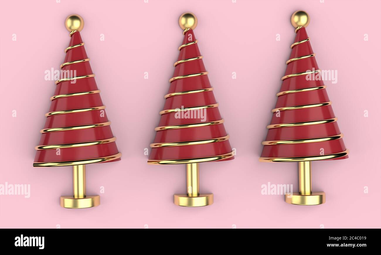 3D christmas postcard wallpaper .Merry Christmas concept . 3D illustration. 3d rendering Stock Photo