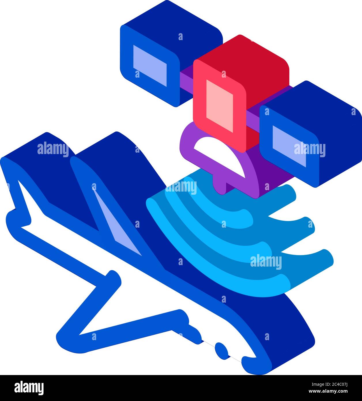air plane satellite navigation isometric icon vector illustration Stock ...