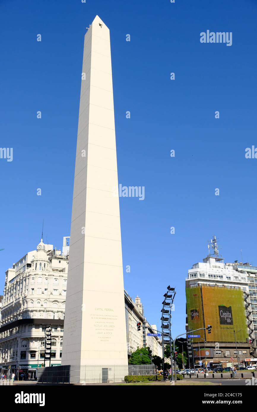 Argentina Buenos Aires - Obelisk of Buenos Aires Stock Photo