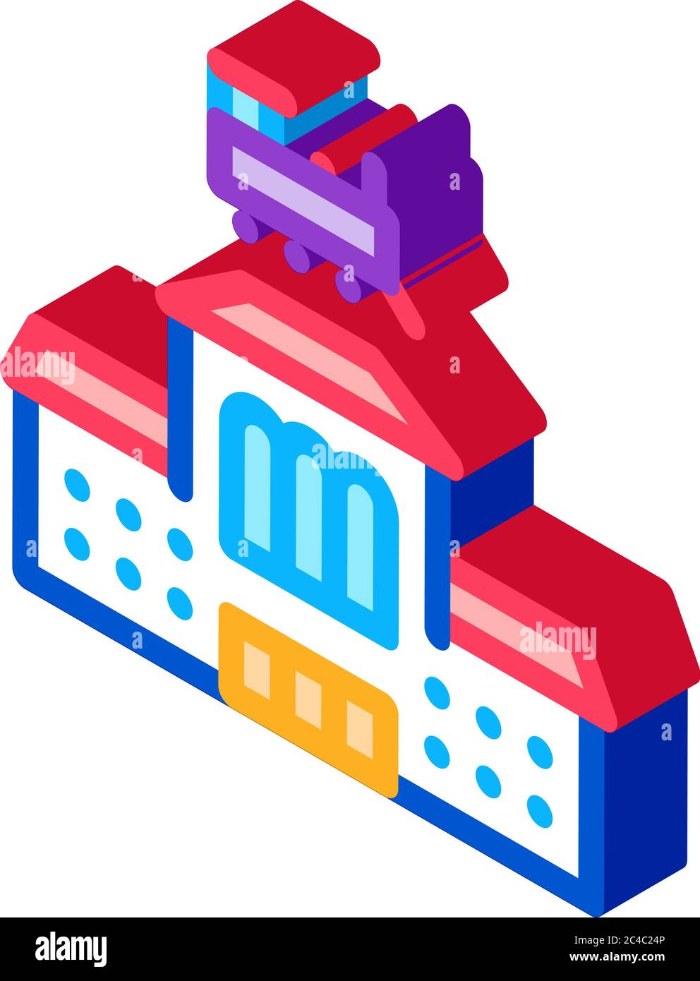 railway station isometric icon vector illustration Stock Vector Image ...