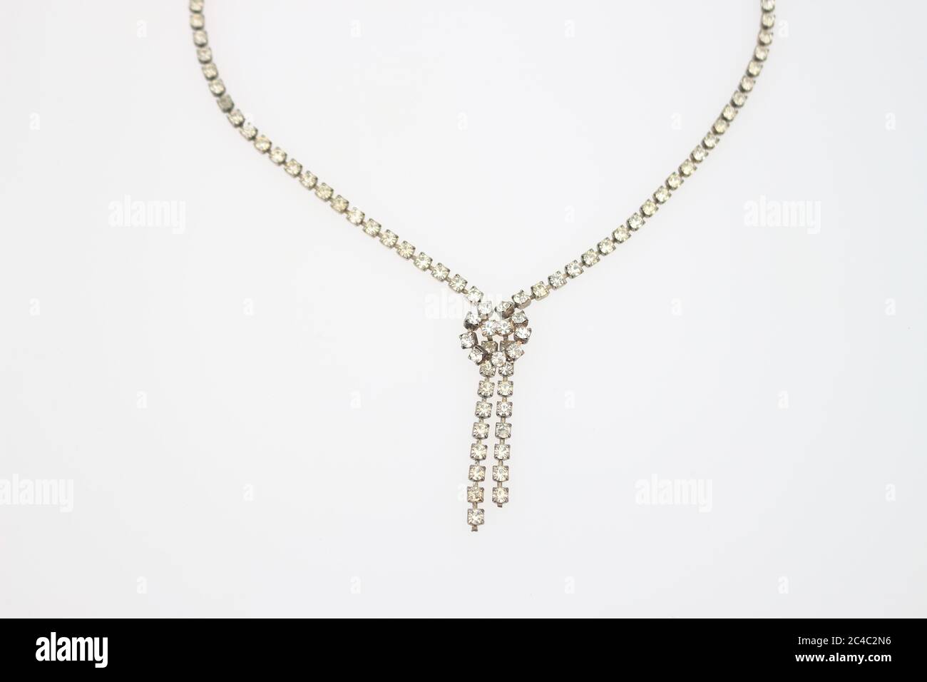 Vintage clear rhinestone  swag choker necklace Stock Photo