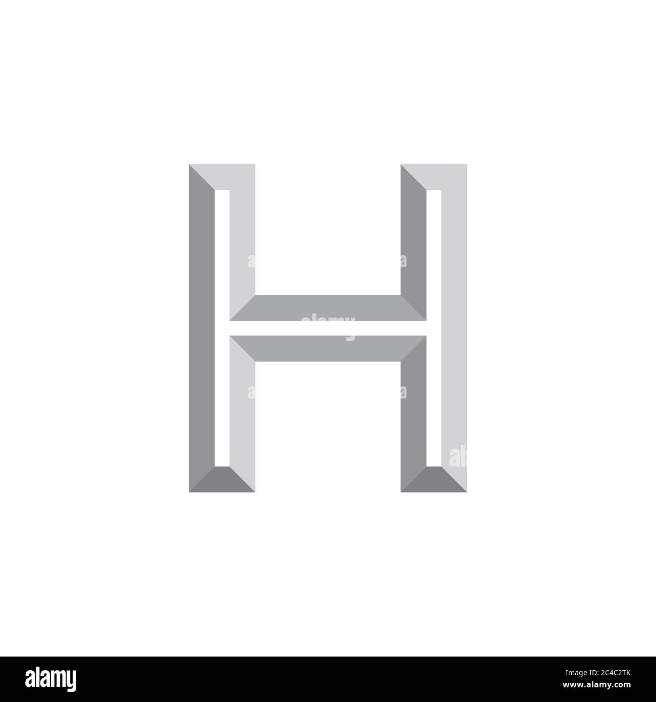 letter h stripes 3d gradient logo vector Stock Vector