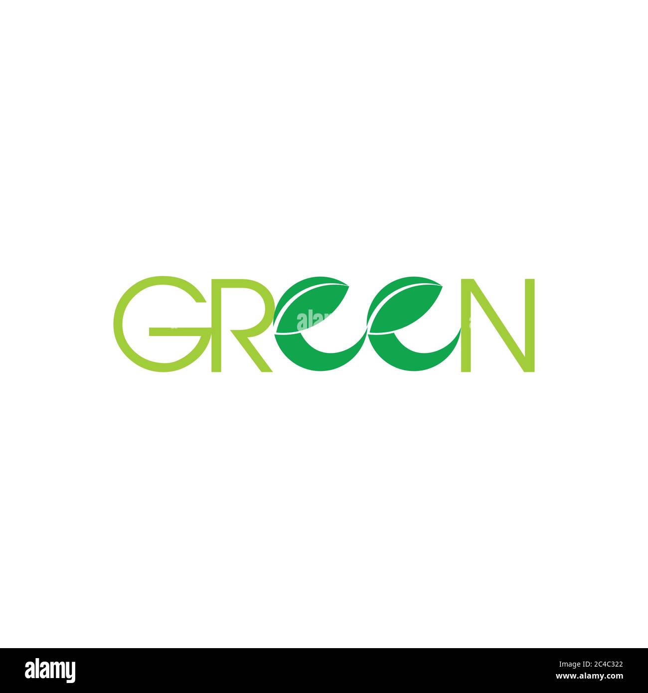 text green leaf logo vector Stock Vector Image & Art Alamy