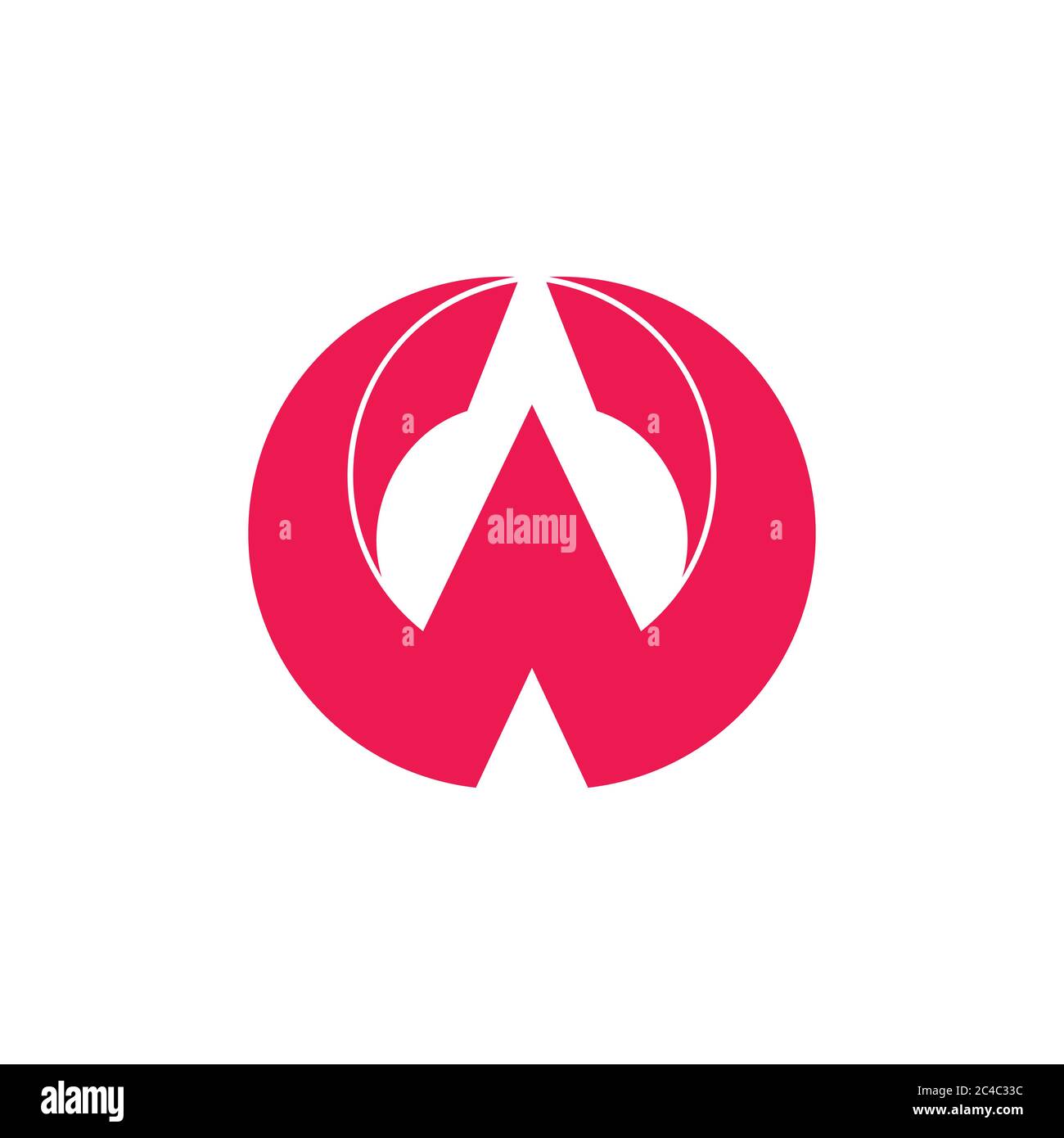 letter w simple geometric 3d circle logo Stock Vector Image & Art - Alamy