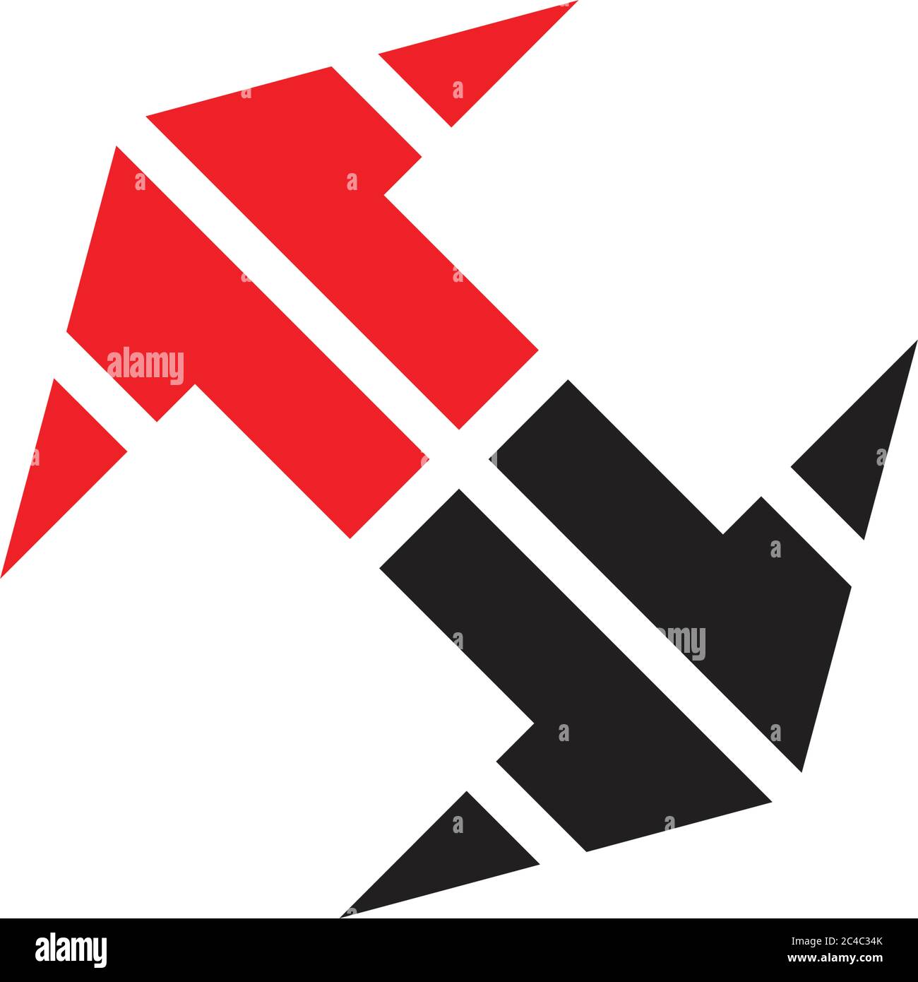 simple geometric opposite arrow exchange symbol logo vector Stock Vector