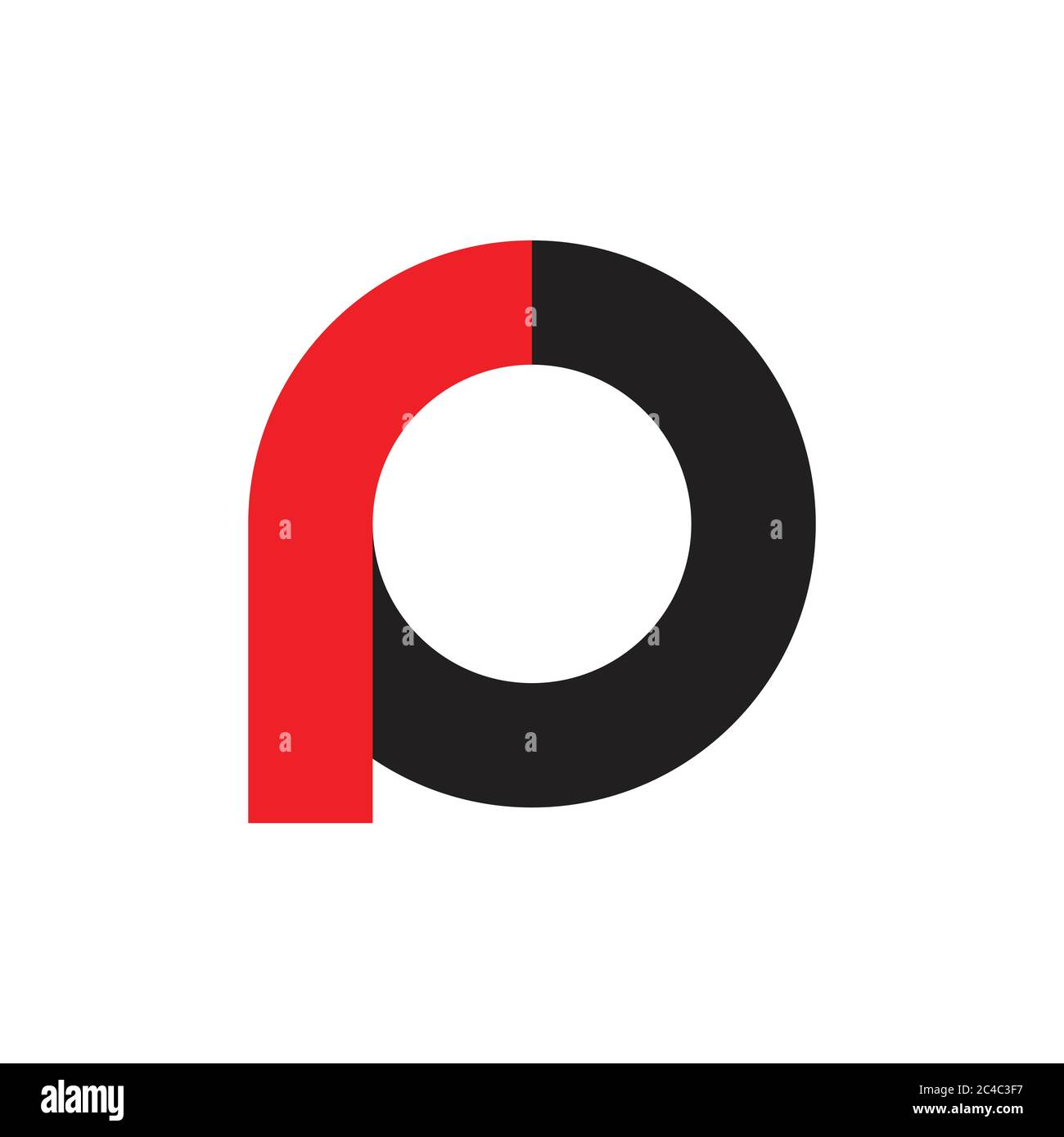 letter rp circle geometric simple logo Stock Vector