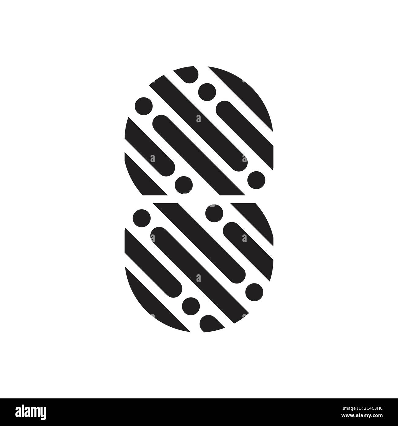 linked circle abstract letter s dots line logo vector Stock Vector