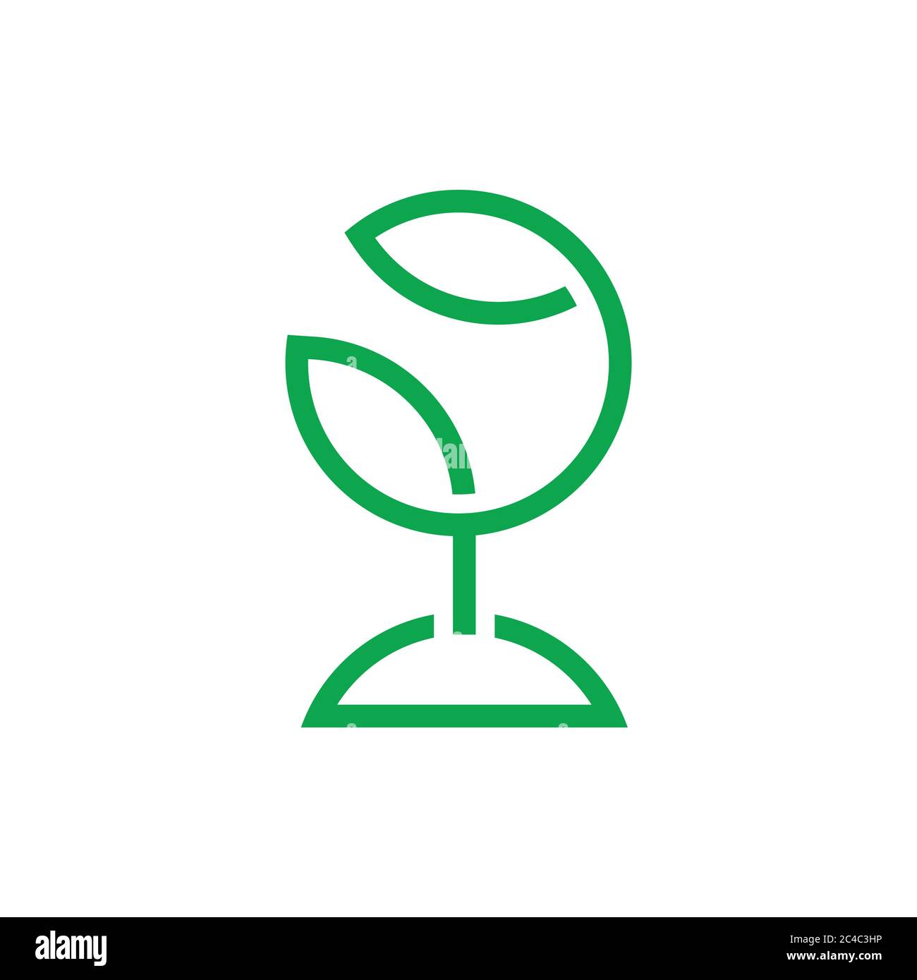 circle leaf geometric line globe design logo vector Stock Vector