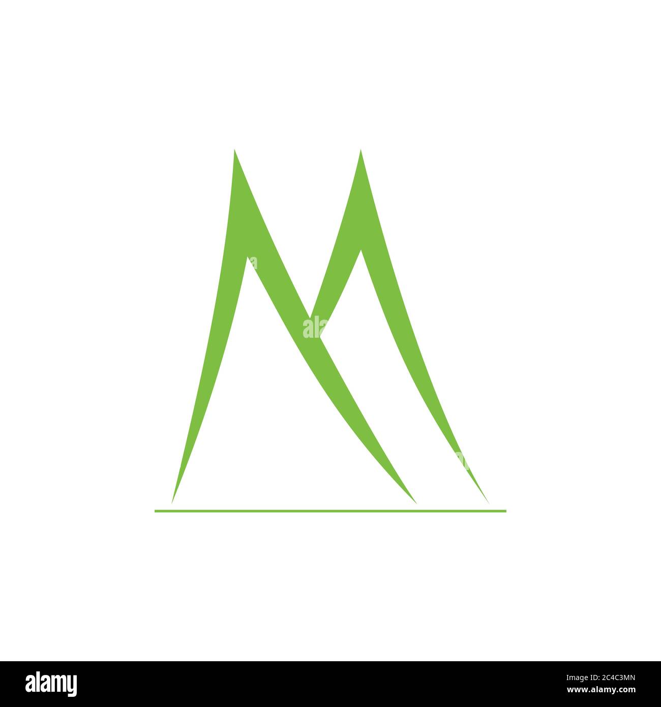 letter m abstract simple green mountain logo vector Stock Vector Image ...