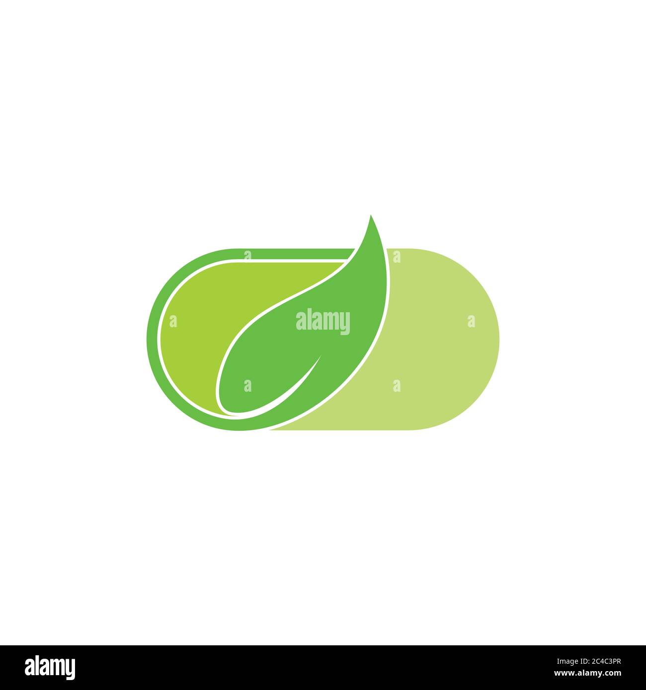 capsule leaf shape monogram natural medicine symbol logo vector Stock Vector