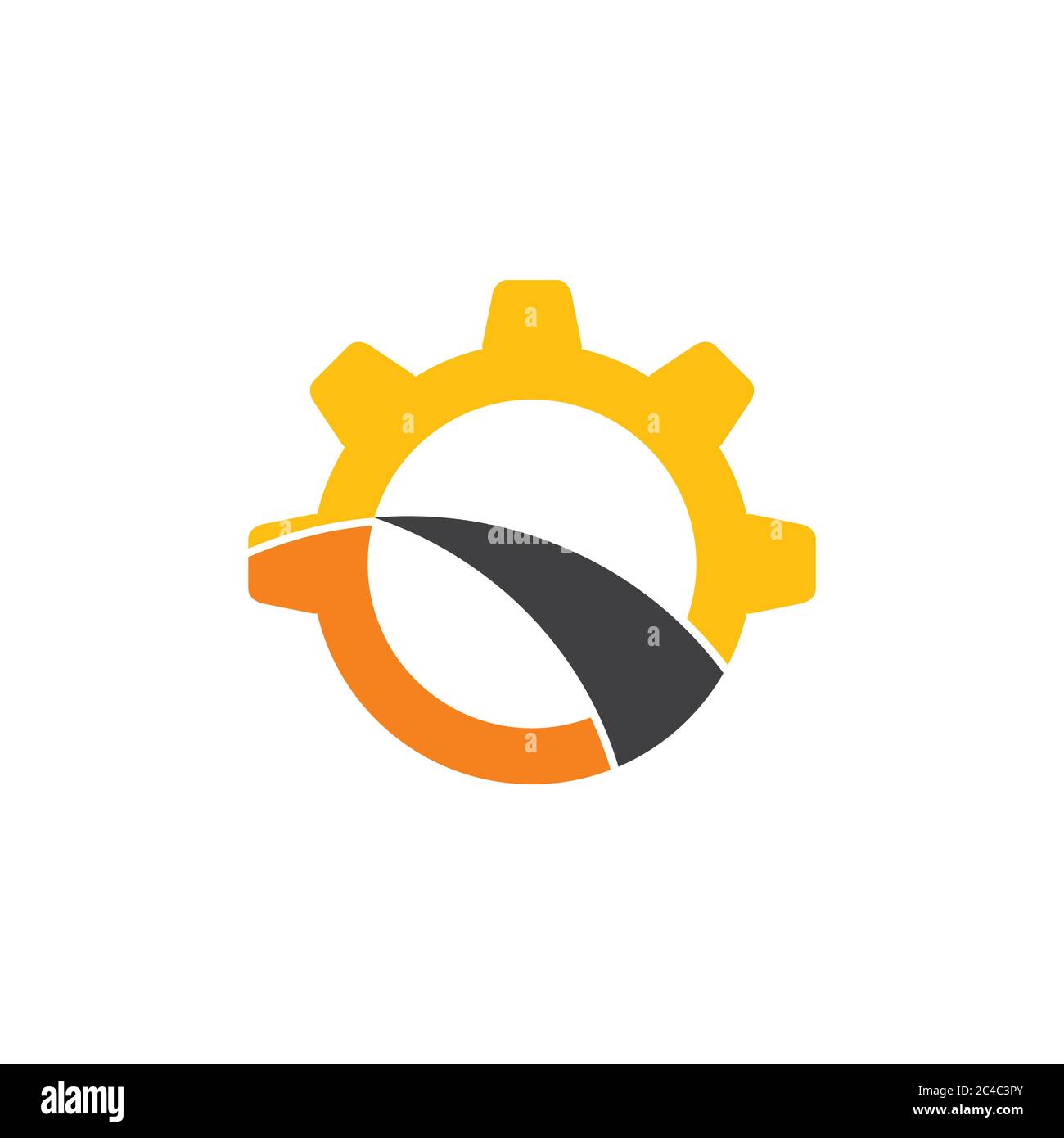 cog wheel street path design logo Stock Vector