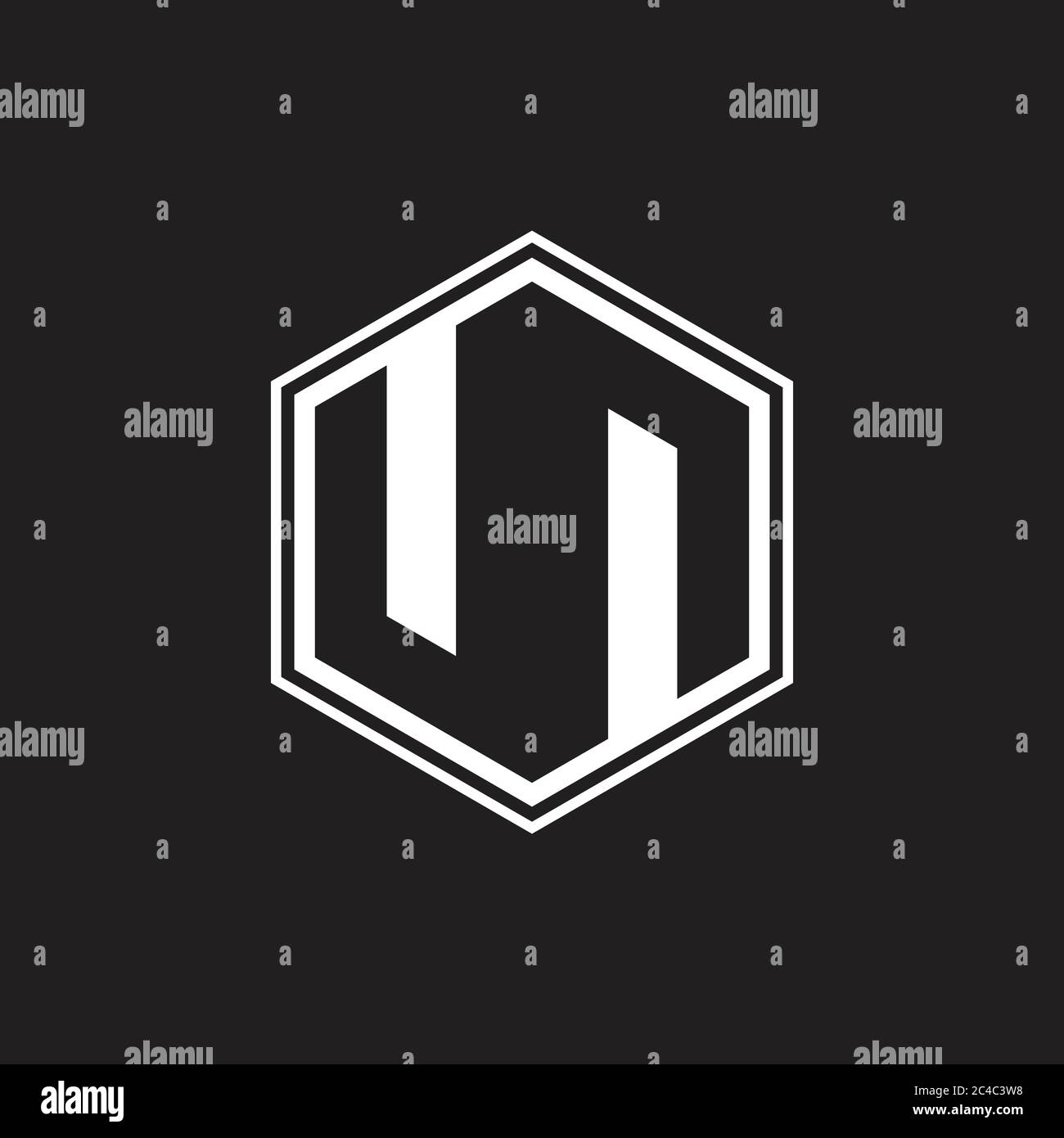 abstract box hexagonal geometric logo vector Stock Vector