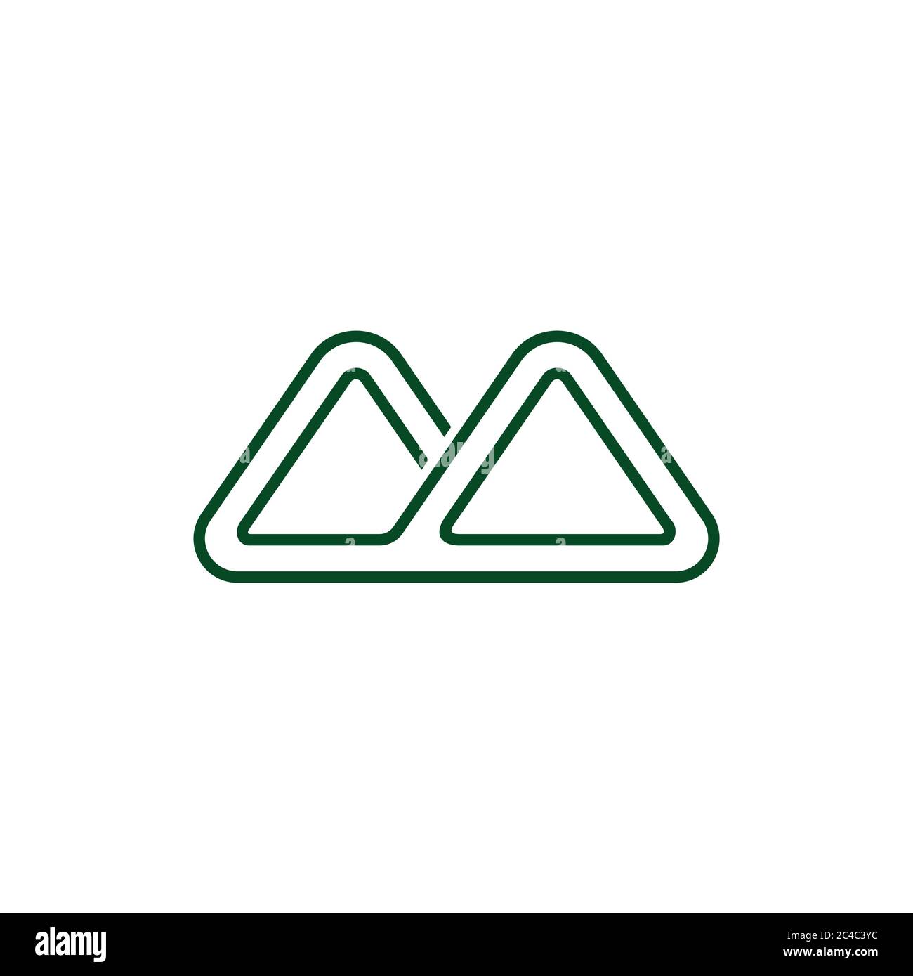 simple geometric triangle line mountain logo vector Stock Vector