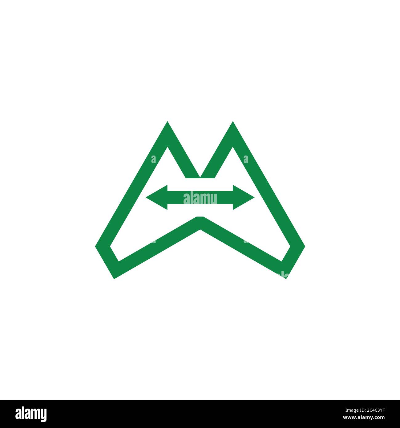 letter m mountain sign arrows logo vector Stock Vector