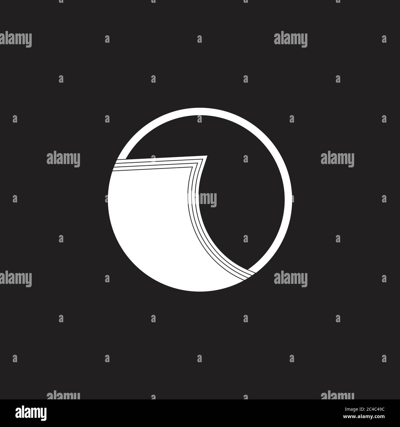 paper stack simple circle logo vector Stock Vector Image & Art - Alamy