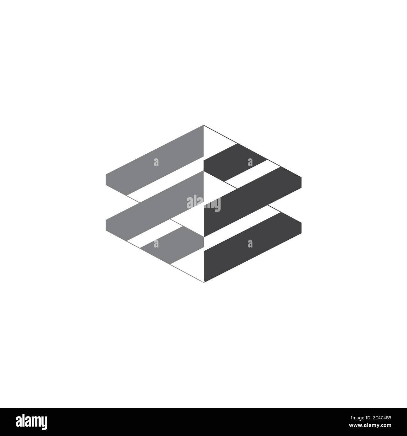 letter bb simple monogram stripes logo vector Stock Vector