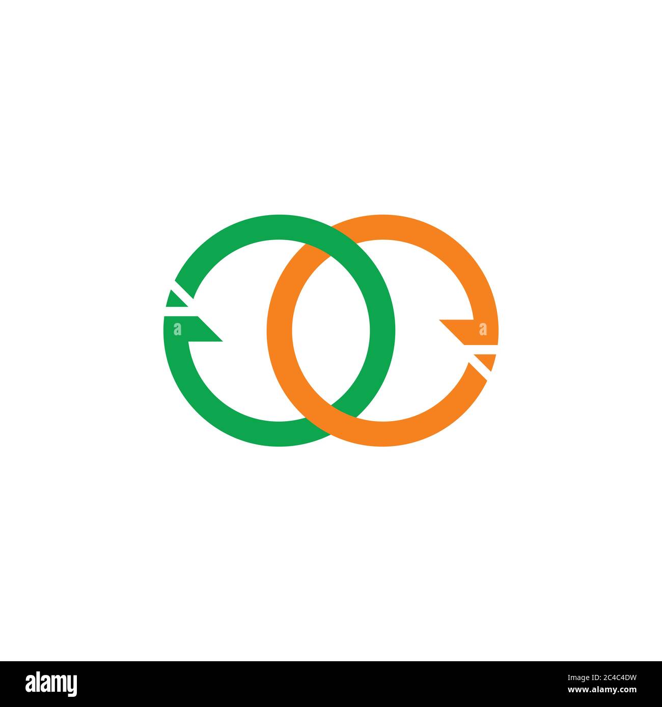 letters ge circle arrow colorful logo vector Stock Vector