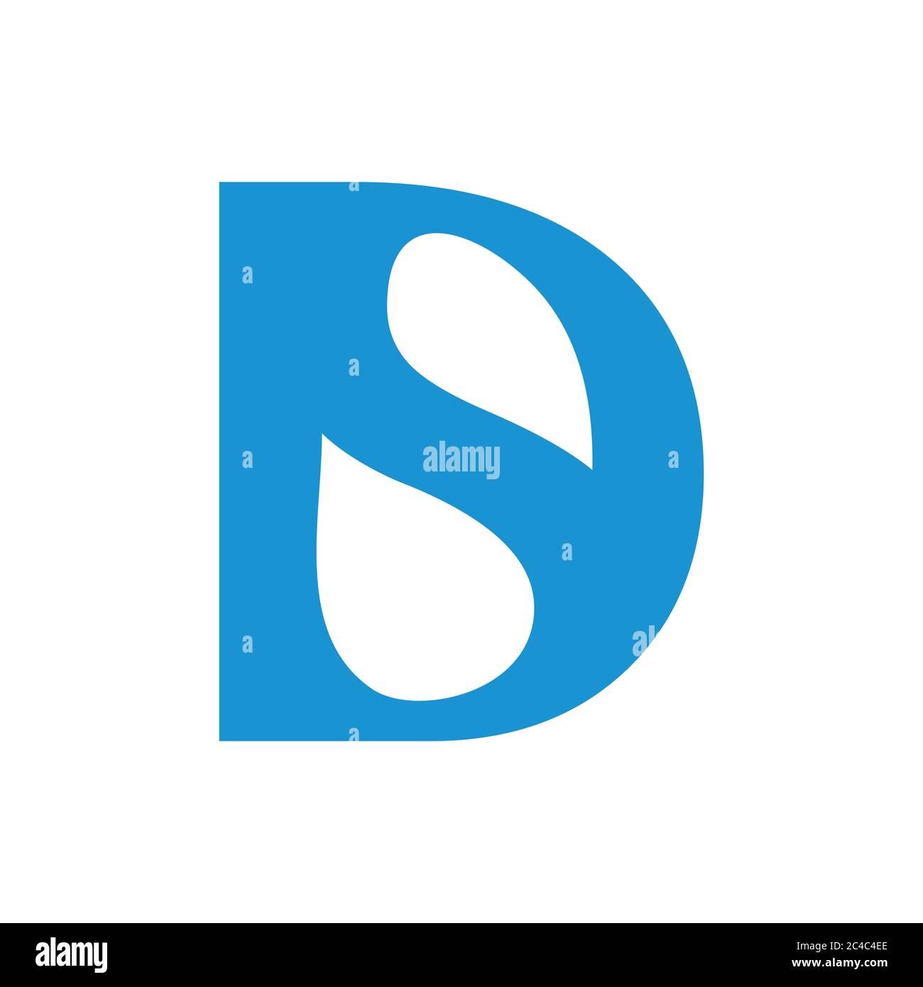 letter ds simple curves logo vector Stock Vector